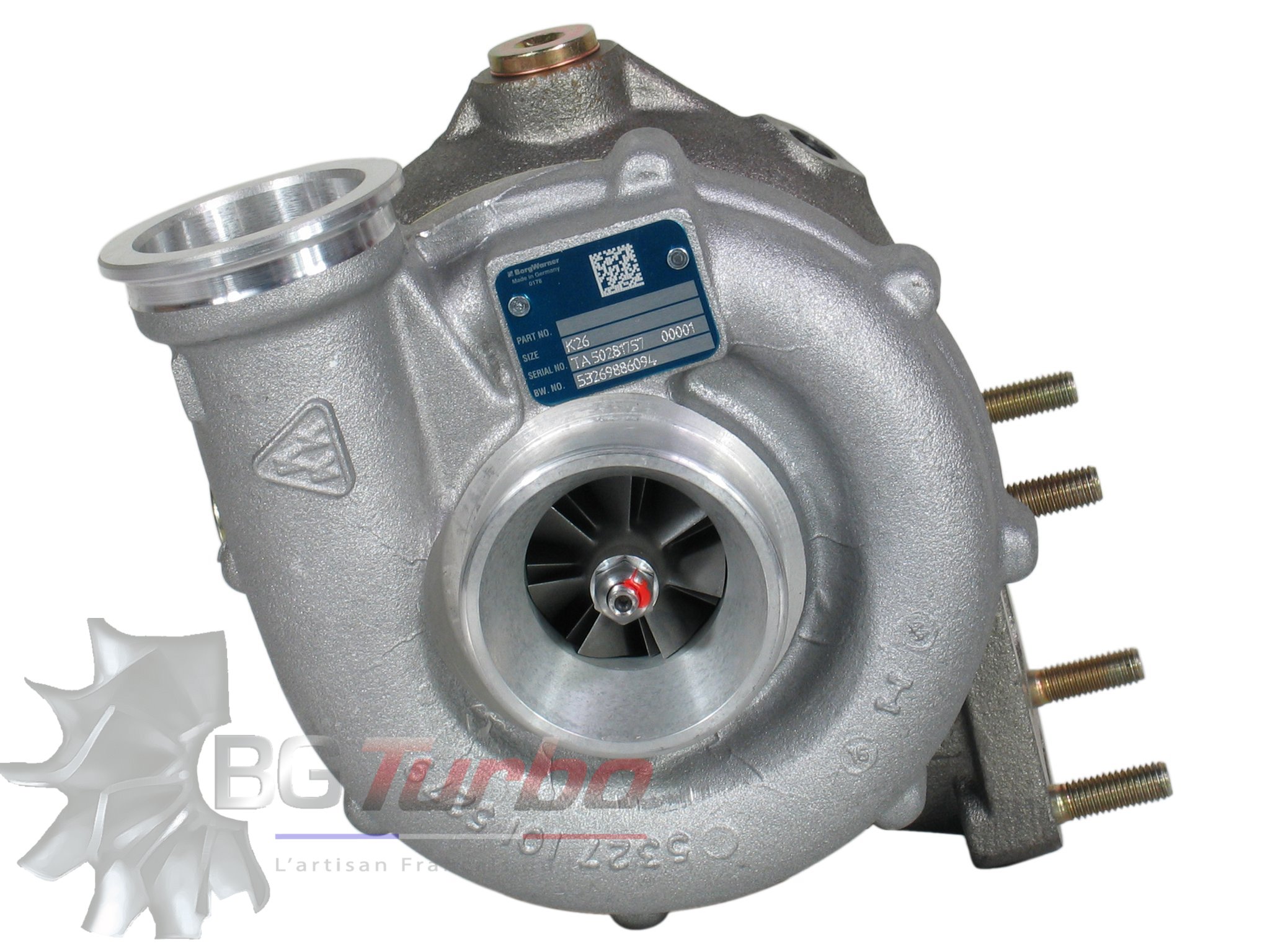 Turbo TURBO BORGWARNER K26 NEUF - VOLVO PENTA MARINE TAMD31 TMD311 2,4 L 109 129 CV - 53269706094 - ATTENTION ENTREE D'AIR TURBO SOUPLE
